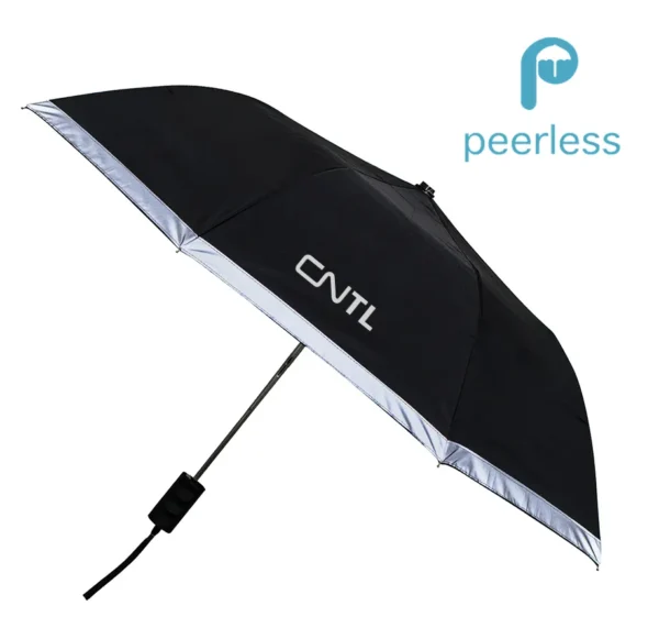 PATINA Reflective Border Automatic Opening Umbrella – 42″ Arc by Peerless