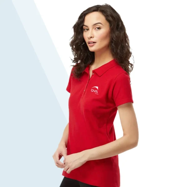 M&O Women's Ringspun Pique Polo - Image 8