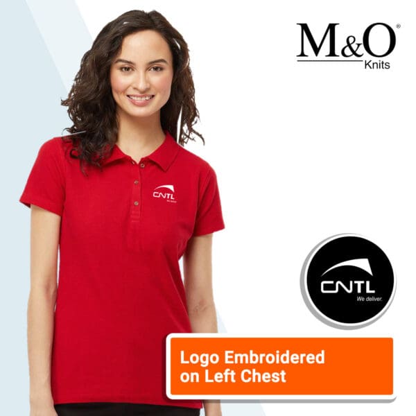 M&O Women's Ringspun Pique Polo - Image 7