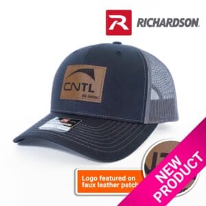 Richardson 112 - Snapback Trucker Cap with Faux Leather Sewn Patch
