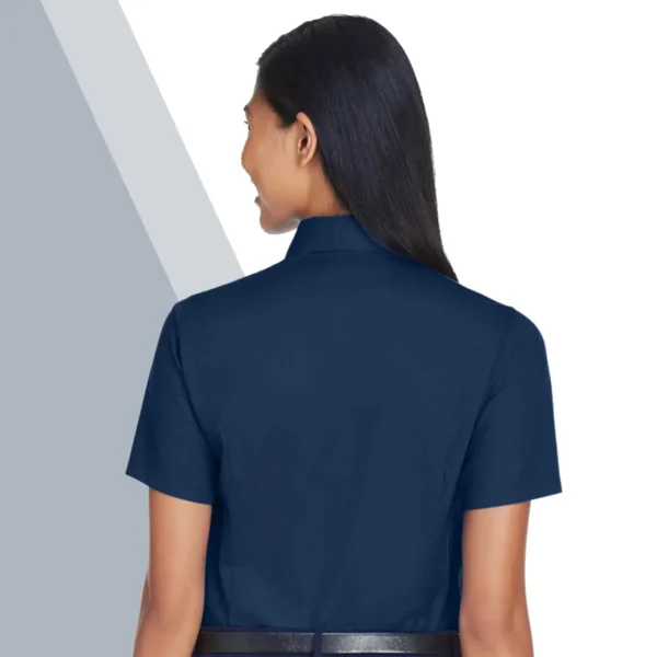 Harriton Women's Easy Blend™ Short Sleeve Twill Dress Shirt with Stain-Release - Image 3