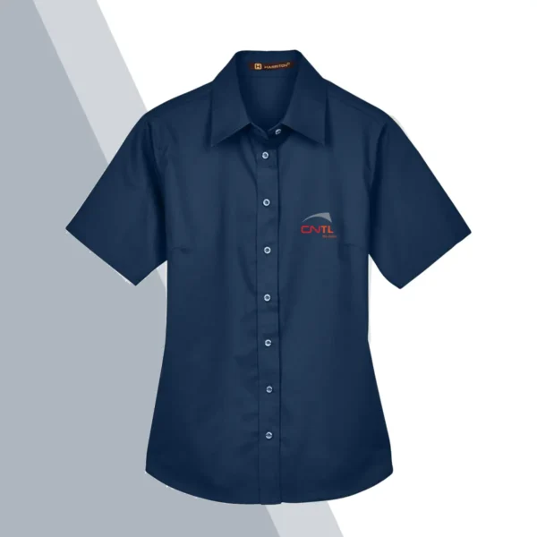 Harriton Women's Easy Blend™ Short Sleeve Twill Dress Shirt with Stain-Release - Image 4