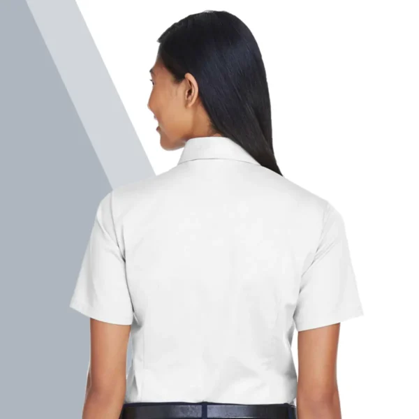 Harriton Women's Easy Blend™ Short Sleeve Twill Dress Shirt with Stain-Release - Image 8