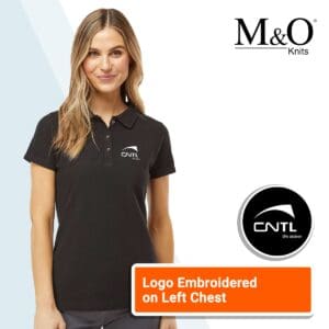 M&O Women's Ringspun Pique Polo