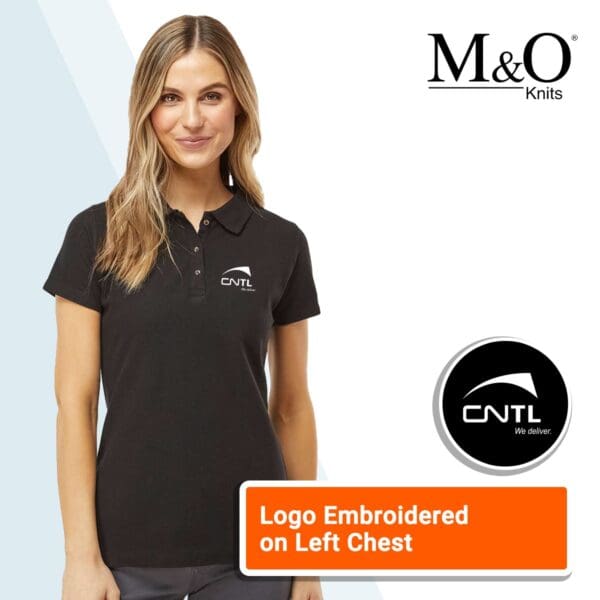 M&O Women's Ringspun Pique Polo